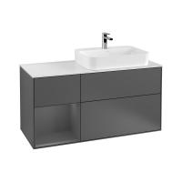 Тумба под раковину Villeroy & Boch Finion 1200х501 мм F391GKGK матовый антрацит/матовый антрацит