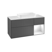 Тумба под раковину Villeroy & Boch Finion 1200х501 мм F711GFGK матовый антрацит/белый глянцевый