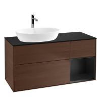 Тумба под раковину Villeroy & Boch Finion 1200х501 мм F812PDGN орех/чёрный матовый