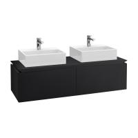 Тумба под раковину Villeroy & Boch Legato 1400х500 мм B66800PD лак чёрный матовый