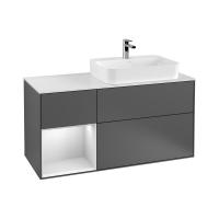 Тумба под раковину Villeroy & Boch Finion 1200х501 мм F391GFGK матовый антрацит/белый глянцевый