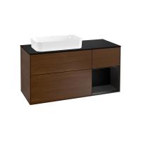 Тумба под раковину Villeroy & Boch Finion 1200х501 мм F692PDGN орех/чёрный матовый