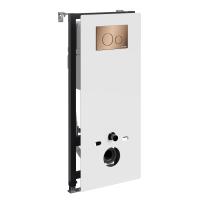 Инсталляция для унитаза WasserKraft Abens 20TLT.010.ME.WH.RG02 белое стекло/розовое золото