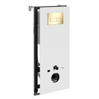 Инсталляция для унитаза WasserKraft Abens 20TLT.010.ME.WH.PG03 белое стекло/золото