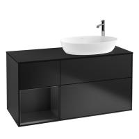 Тумба под раковину Villeroy & Boch Finion 1200х501 мм F922PDPD чёрный матовый/чёрный матовый