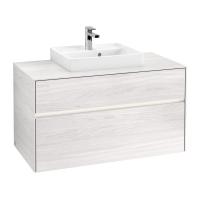 Тумба под раковину Villeroy & Boch Collaro 1000х500 мм с подсветкой C016L0E8 белое дерево