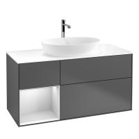 Тумба под раковину Villeroy & Boch Finion 1200х501 мм F821MTGK матовый антрацит/белый матовый