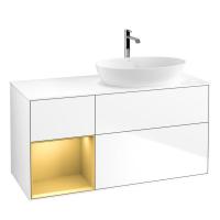Тумба под раковину Villeroy & Boch Finion 1200х501 мм F801HFGF белый глянцевый/матовое золото