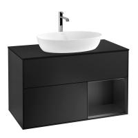 Тумба под раковину Villeroy & Boch Finion 1000х501 мм F782PDPD чёрный матовый/чёрный матовый