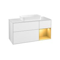 Тумба под раковину Villeroy & Boch Finion 1200х501 мм F711HFGF белый глянцевый/матовое золото