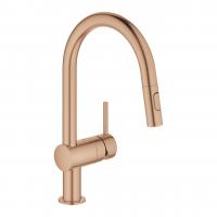 Смеситель для кухни Grohe Minta с выдвижным изливом 32 321 DL2 тёплый закат матовый