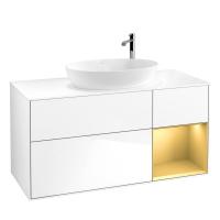 Тумба под раковину Villeroy & Boch Finion 1200х501 мм F951HFGF белый глянцевый/матовое золото