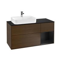 Тумба под раковину Villeroy & Boch Finion 1200х501 мм F402PDGN орех/чёрный матовый