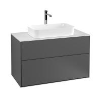 Тумба под раковину Villeroy & Boch Finion 1000х501 мм F23100GK матовый антрацит/белый