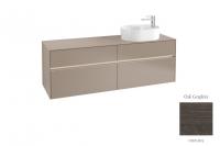 Тумба под раковину Villeroy & Boch Collaro 1600х500 мм с подсветкой C067L0FQ дуб графитовый