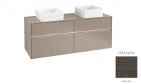 Тумба под раковину Villeroy & Boch Collaro 1400х500 мм с подсветкой C048L0FQ дуб графитовый