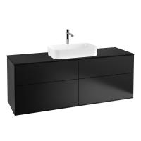 Тумба под раковину Villeroy & Boch Finion 1600х501 мм F32200PD чёрный матовый