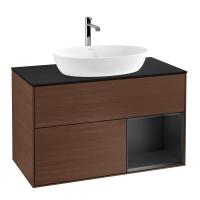 Тумба под раковину Villeroy & Boch Finion 1000х501 мм F782PDGN орех/чёрный матовый
