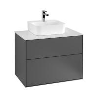 Тумба под раковину Villeroy & Boch Finion 800х501 мм F08100GK матовый антрацит/белый