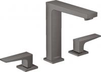 Смеситель для раковины Hansgrohe Metropol 160 ComfortZone 3 отверстия, донный клапан 32515340 хром чёрный шлифованный
