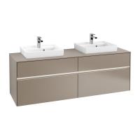 Тумба под раковину Villeroy & Boch Collaro 1600х500 мм с подсветкой C021L0VG трюфель серый