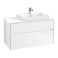 Тумба под раковину Villeroy & Boch Collaro 1000х500 мм с подсветкой C018L0DH белый глянцевый