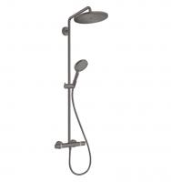 Душевая система с термостатом для душа Hansgrohe Croma Select S Showerpipe 280 1jet 26890340 шлифованный чёрный хром