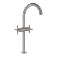 Смеситель для раковины Grohe Atrio XL-Size высокий поворотный излив, донный клапан 21 044 DC3 суперсталь матовый