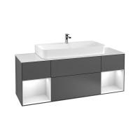 Тумба под раковину Villeroy & Boch Finion 1600х501 мм F211MTGK матовый антрацит/белый матовый