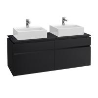 Тумба под раковину Villeroy & Boch Legato 1400х500 мм B66900PD лак чёрный матовый
