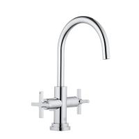 Смеситель для раковины Kludi Nova Fonte Classic высокий поворотный излив, донный клапан 201180520