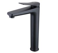 Смеситель для раковины Lemark Bronx высокий излив, донный клапан LM3709BL чёрный матовый