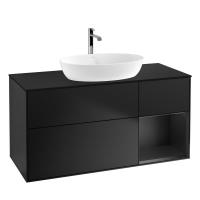 Тумба под раковину Villeroy & Boch Finion 1200х501 мм F832PDPD чёрный матовый/чёрный матовый