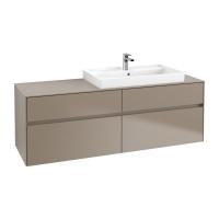 Тумба под раковину Villeroy & Boch Collaro 1600х500 мм C02700VG трюфель серый