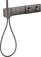 Термостат Axor Edge Select (внешняя часть для 3 потребителей) с алмазной огранкой 46711330 полированный чёрный хром