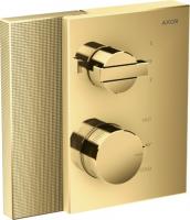 Термостат Axor Edge (внешняя часть для 2 потребителей) с алмазной огранкой 46761990 полированное золото