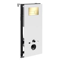 Инсталляция для унитаза WasserKraft Abens 20TLT.010.ME.WH.PG04 белое стекло/золото