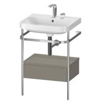 Консоль с раковиной Duravit Happy D.2 Plus 575х490 мм HP4840E9292 хром/каменно-серый матовый