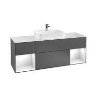 Тумба под раковину Villeroy & Boch Finion 1600х501 мм F451MTGK матовый антрацит/белый матовый