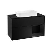 Тумба под раковину Villeroy & Boch Finion 1000х501 мм F662PDPD чёрный матовый/чёрный матовый