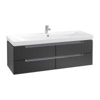 Тумба под раковину Villeroy & Boch Subway 2.0 1287х449 мм A69810PD лак чёрный матовый
