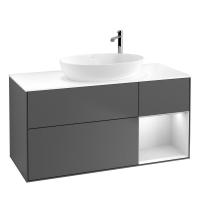 Тумба под раковину Villeroy & Boch Finion 1200х501 мм F951MTGK матовый антрацит/белый матовый