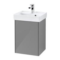 Тумба под раковину Villeroy & Boch Collaro 410х344 мм петли справа C00501FP серый глянцевый