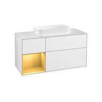 Тумба под раковину Villeroy & Boch Finion 1200х501 мм F701HFGF белый глянцевый/матовое золото