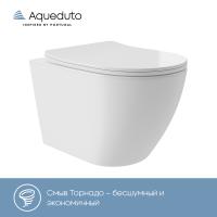 Унитаз подвесной с крышкой-сиденьем Aqueduto Ovo Plus торнадо OVOT0210 белый (снят с пр-ва)
