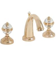 Смеситель для раковины Migliore Cristalia Swarovski 3 отверстия, донный клапан ML.CRS-3712.DO золото