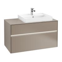 Тумба под раковину Villeroy & Boch Collaro 1000х500 мм с подсветкой C018L0VG трюфель серый