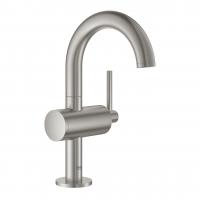 Смеситель для раковины Grohe Atrio M-Size поворотный излив, донный клапан 32 043 DC3 суперсталь матовый