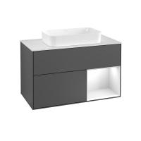 Тумба под раковину Villeroy & Boch Finion 1000х501 мм F661GFGK матовый антрацит/белый глянцевый