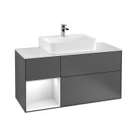 Тумба под раковину Villeroy & Boch Finion 1200х501 мм F161MTGK матовый антрацит/белый матовый